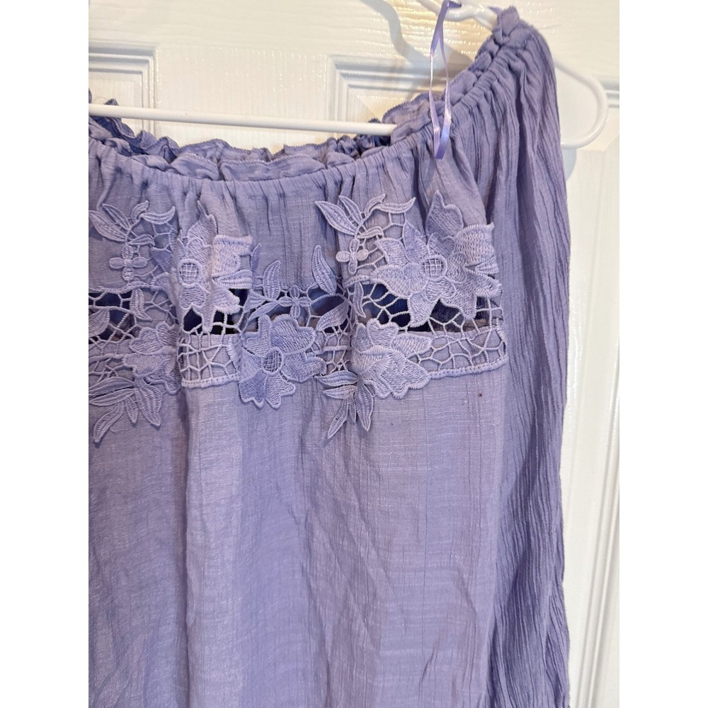 Melissa Paige Off Shoulder‎ Top Lace Detail Bohemian Blouse Petite PXL/PTG - Picture 3 of 6